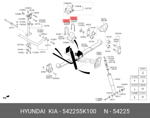 Стремянка HYUNDAI HD78 (10-) рессоры передней ОЕ 542255K100 HYUNDAI KIA