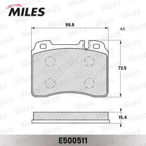 Колодки тормозные передние (Смесь CERAMIC серия PRO) MERCEDES W124/W210/R129 87- E500511 MILES