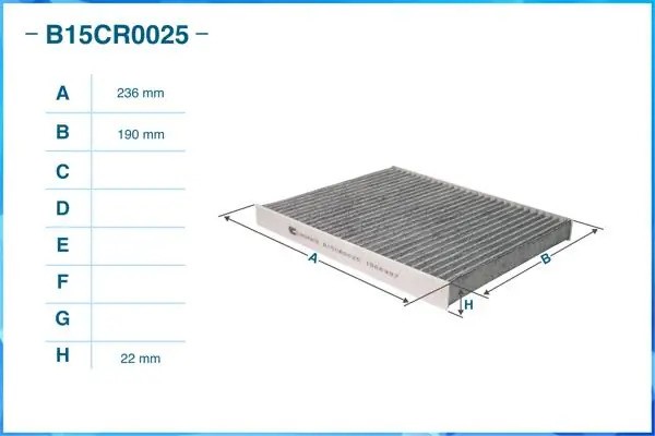 Фильтр салонный угольный B15CR0025 B15CR0025 CWORKS