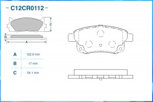 Тормозные колодки задние Low Metallic C12CR0112 C12CR0112 CWORKS