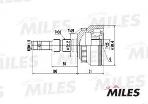 ШРУС наружный OPEL ASTRA/VECTRA/ZAFIRA 1.8-2.5 95-05 (с ABS) (GKN 302863) GA2035 GA20352 MILES