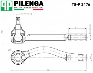 Наконечник тяги рулевой левый  solaris/rio TS-P2476 TSP2476 PILENGA
