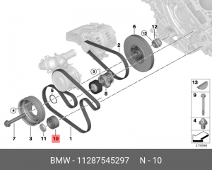ролик обводной!\ BMW F01 760i N74 all 11 28 7 545 297 BMW