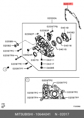 прокладка клапанной крышки!\ Mitsubishi 1064A041 MITSUBISHI