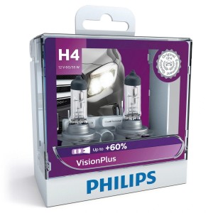 Лампа 12V H4 60/55W P43t +60% бокс (2шт.) Visionplus PHILIPS 12342VPS2 PHILIPS