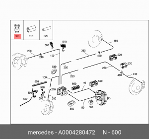 ВИНТОВОЙ ШТУЦЕР ТРУБКИ ТОРМОЗНОЙ A0004280472 A0004280472 MERCEDES BENZ