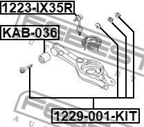 Болт с эксцентриком ремкомплект KIA SPORTAGE 15-, HYUNIDAI i30 II 1229-001-KIT 1229-001-KIT FEBEST