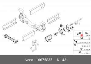 болт!M10x30 крепления масл.фильтра шестигр\IVECO Tector/EuroTrakCursor/Trakker/T 16675835 IVECO