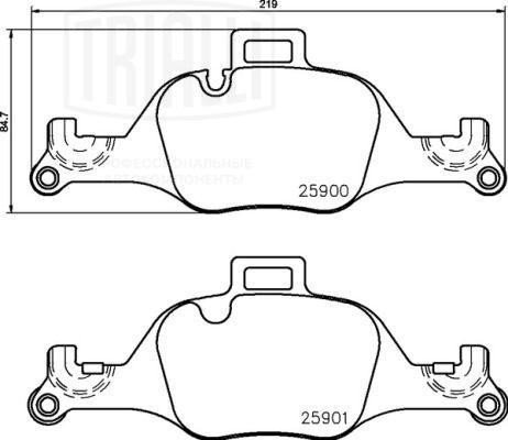 Колодки торм. BMW X3 (F25) (10-)/5 (G30) (16-) диск. перед. (кмпл. с датч.) (PF  PF4206 TRIALLI