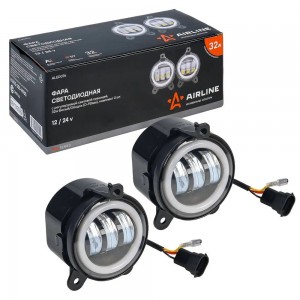 Фара светодиод, регулир.свет.гр-ца, Лада 2170-72, Газель, 32W Б,ДХО, кмпл 2шт. P ALED076 AIRLINE