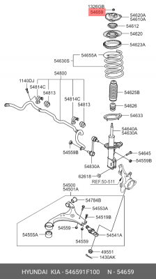 Гайка М40 HYUNDAI KIA OE 546591F100 HYUNDAI KIA