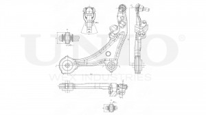 Рычаг подвески поперечный передний нижний левый SSP-40132 UNIO