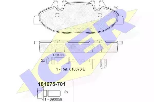 181675-701 колодки дисковые передние !\ MB Viano W639 3.2/2.2CDi 03># 181675701 ICER