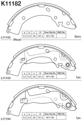 Колодки тормозные барабанные HYUNDAI GETZ 02- +ABS K11182 K11182 MK KASHIYAMA