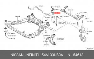 Втулка переднего стабилизатора 54613-3UB0A 54613-3UB0A NISSAN