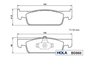 Колодки тормозные дисковые передние BD860 HOLA