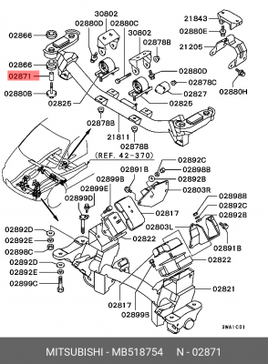 втулка подвески!\ Mitsubishi L200 98> MB518754 MITSUBISHI