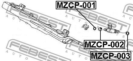 Кольцо топливной форсунки уплотнительное MAZDA 3 BK/BL MZCP-001 MZCP-001 FEBEST