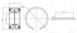 Подшипник ступицы Nissan Micra (02-) перед. (кмпл:подш./стоп.кол./шплинт) (CS 15 CS1586 TRIALLI