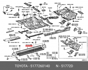 накладка порога левого!\ Toyota Land Cruiser, Lexus LX450d/570 07> 51772-60140 TOYOTA