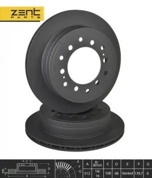 диск тормозной задний Z06280 ZENTPARTS