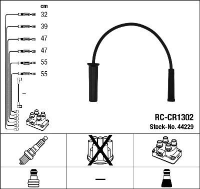 Провода зажигания к-т RC-CR1302 44229 44229 NGK