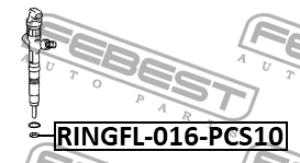 Кольцо уплотн форсунки впрыска топлива (10 шт) TOYOTA LAND CRUISER PRADO 120 200 RINGFL-016-PCS10 FEBEST