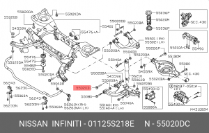 болт рычага пер.!\ Nissan 01125S218E NISSAN