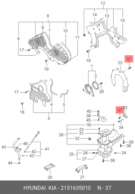 Болт 21516-35010 2151635010 HYUNDAI KIA