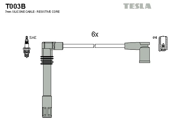 к-кт проводов!\ Audi A4/A6/A8 2.4/2.6/2.8 95> T003B TESLA