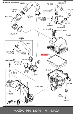 Фильтр воздушный MAZDA OE P501-13-3A0 MAZDA