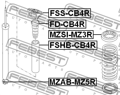 Опора амортизатора задняя FORD FOCUS II CB4 2008-2011 FSS-CB4R FSS-CB4R FEBEST