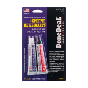 Клей эпоксидный двухкомпонентный 4-минутный 56г Крепче не бывает DONE DEAL DD6538 DONE DEAL