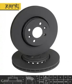 диск тормозной передний! Renault Clio/Megane/Laguna 1.6-2.0/1.9D 96> Z06256 ZENTPARTS
