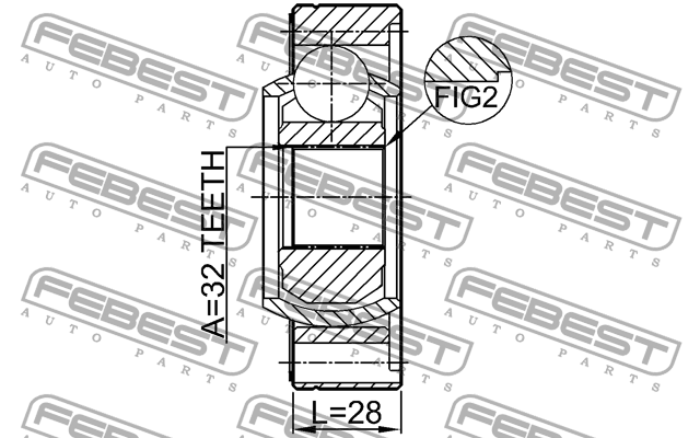 Шрус карданного вала 32x86 1911-E46SHA 1911E46SHA FEBEST