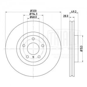Диск торм. Nissan Murano (02-)/Infinity M 35/45 (05-)/G (08-) перед. d=320 (DF 1 DF 140130 TRIALLI