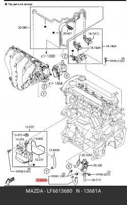 Водяной шланг MAZDA LF6613680 MAZDA