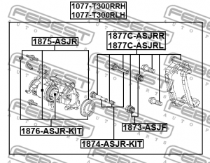 Скоба задн суппорта прав OPEL ASTRA J 2010-2015 1877C-ASJRR 1877C-ASJRR FEBEST