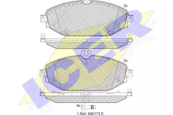182213 колодки дисковые передние!\ MB W205 C250/C300 13> 182213 ICER
