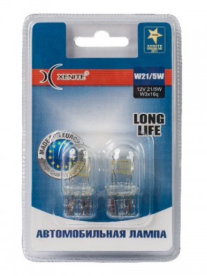 Лампа 12V W21/5W W3x16q 3200K блистер (2шт.) Long Life XENITE 1007114 XENITE