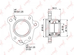 Подшипник ступицы задний R (d 39/80,5мм) подходит для HONDA CR-V 2.0 95-02 WB-10 WB-1014 LYNXAUTO