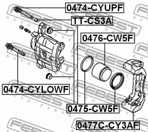 Скоба суппорта передняя MITSUBISHI LANCER CY,CZ# 2007.03-2013.02 0477C-CY3AF 0477C-CY3AF FEBEST