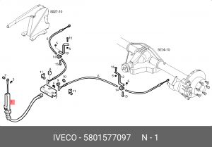 трос! ручного тормоза\ IVECO Daily 65C 5801577097 IVECO