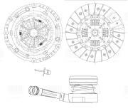 Сцепление в сборе с компенсацией износа с гидравлической муфтой FR1028 TRIALLI