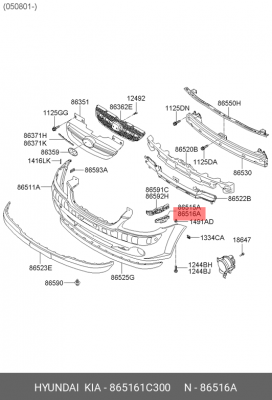 КРОНШТЕЙН БАМПЕРА HYUNDAI/KIA 86516-1C300 865161C300 MOBIS