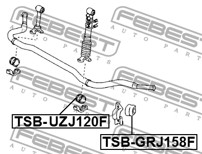 втулка стабилизатора переднего!\ Lexus GX470 01-09 TSB-UZJ120F FEBEST