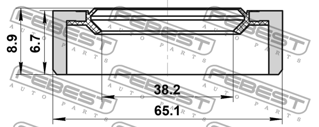 Сальник коробки скоростей 38.2x65.1x6.7x8.9 CHEVROLET CRUZE 2010-2017 95GCW-4065 95GCW-40650709R FEBEST