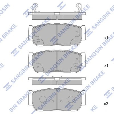 Колодки тормозные дисковые SsangYong Action 05/Kyron 05/Rodius 04 2.7 SP1173 SP1173 SANGSIN