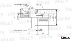 ШРУС наружный AUDI A3/VW G5/G6/PASSAT/TOURAN/TIGUAN/CADDY 1.4-3.2 03- (GKN 30432 GA20024 MILES