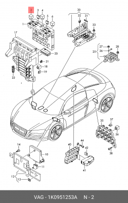 реле универсальное! (4+2x21w)\ Audi A3/R8/TT 05>, Seat Altea 04> 1K0 951 253 A VAG